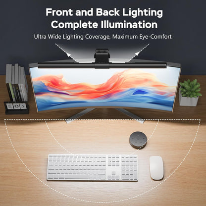 OOWOLF Monitor Light Bar with Remote, Ra95 Computer Monitor Lamp for Eye Caring, USB Reading Lamp Task Lamp, Dimmable Light Bar with Backlight, No Glare Space Saving Home Office 16.14" 1-Pack