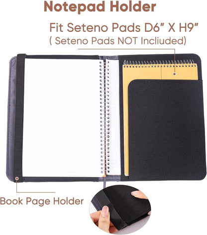 Journal Notebook Cover for Work, Journaling Notebooks Protector - Portfolio Organizer Compatible with Rocketbook Fusion, with Pen loop, Business Card Holder, File Pocket for accessories