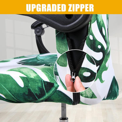 Smiry Stretch Printed Office Chair Armrest Covers, 2 Pcs Soft Fit Removable Washable Computer Desk Chair Arm Covers Protector, Black