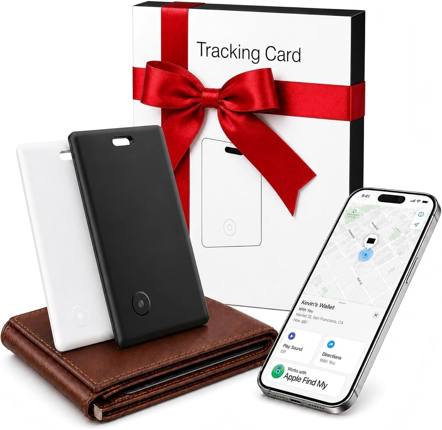 Wallet Tracker:2026 Tracker Card for iPhone & Apple Find My - Card Locator (2-Pack) for Keys, Wallet, & Bags, Long-Lasting Battery, Lost Mode & Alerts