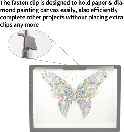 A4 Wireless LED Light Pad with Carry Bag, Innovative Stand and Top Clip, TOHETO Rechargeable Light Box Stepless Dimmable and 6 Levels Brightness Cordless Light Board for Tracing Weeding Vinyl (Black)