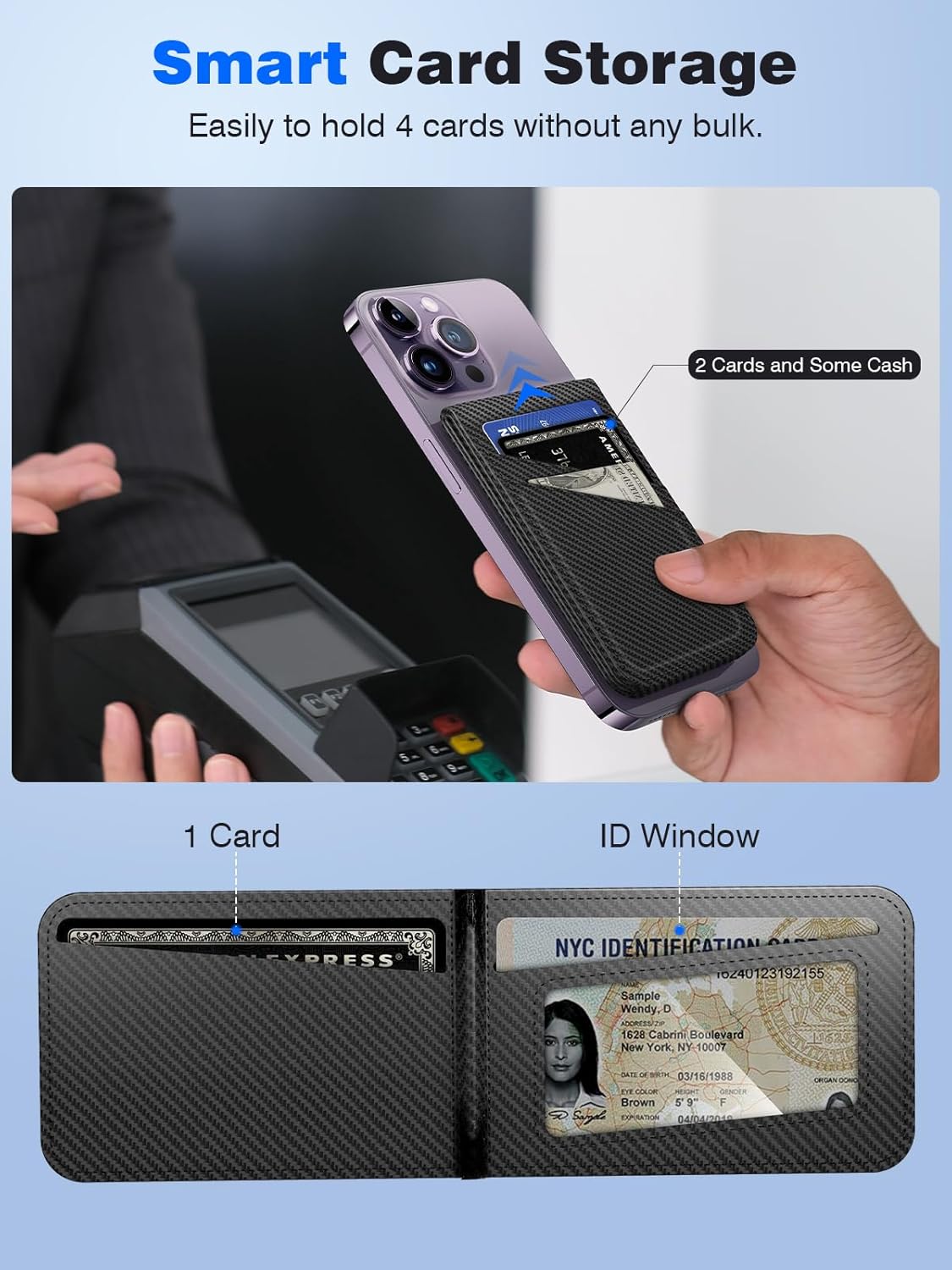 TopMade for Magsafe Wallet, Works with Apple Find My, Strongest Magnetic Wallet for iPhone 17/16/15/14/13/12 Series, Leather Magnetic Card Holder with Tracker, 7 Cards Holder, RFID Blocking, Black