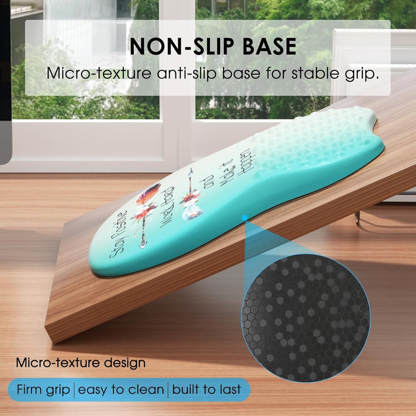 MROCO Ergonomic Mouse Pad with Wrist Support, Memory Foam Wrist Rest Mouse Pad, Non-Slip Base, Smooth Surface for Office & Home, Black