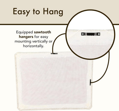 White Burlap Covered with Criss-Cross Twine Bulletin Picture & Memo Board, 11.75 x 15.75