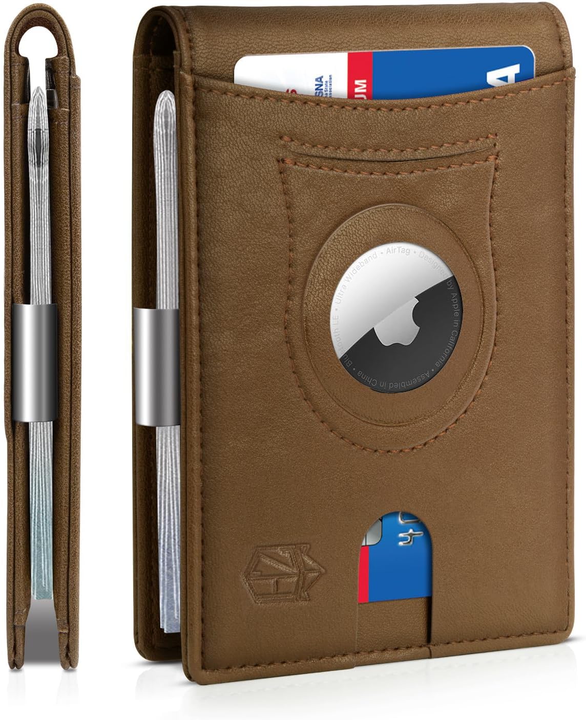 Zitahli Men's Wallets Airtag Holder Slim Rfid Leather with Gift Box