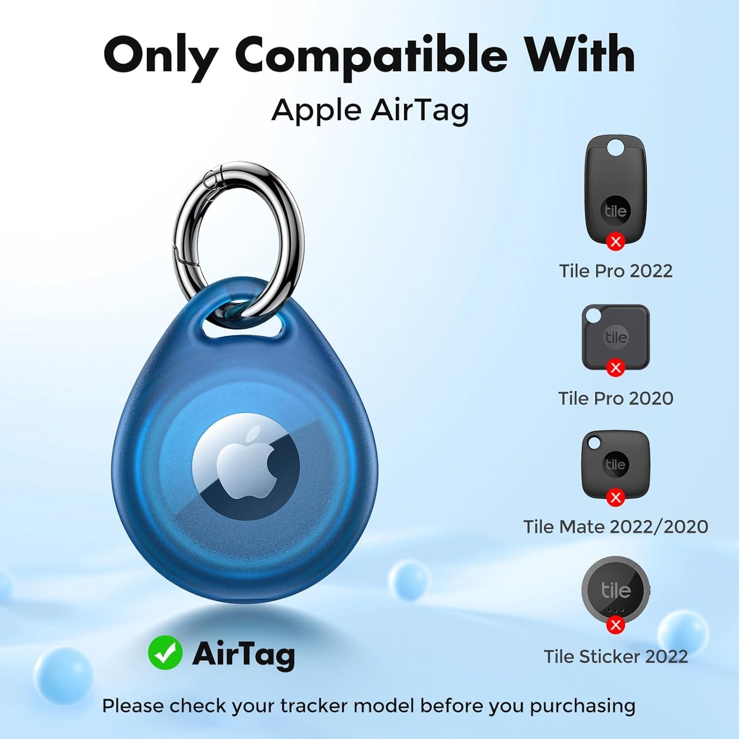 UNBREAKcable AirTag Holder for Apple - 4 Pack Air Tag Case [Fit Tightly Design] [Easy to Install] [Hold Securely] Waterproof TPU Protective Cover with Metal Keychain for Kids,Pet,Luggage,Backpack,Keys