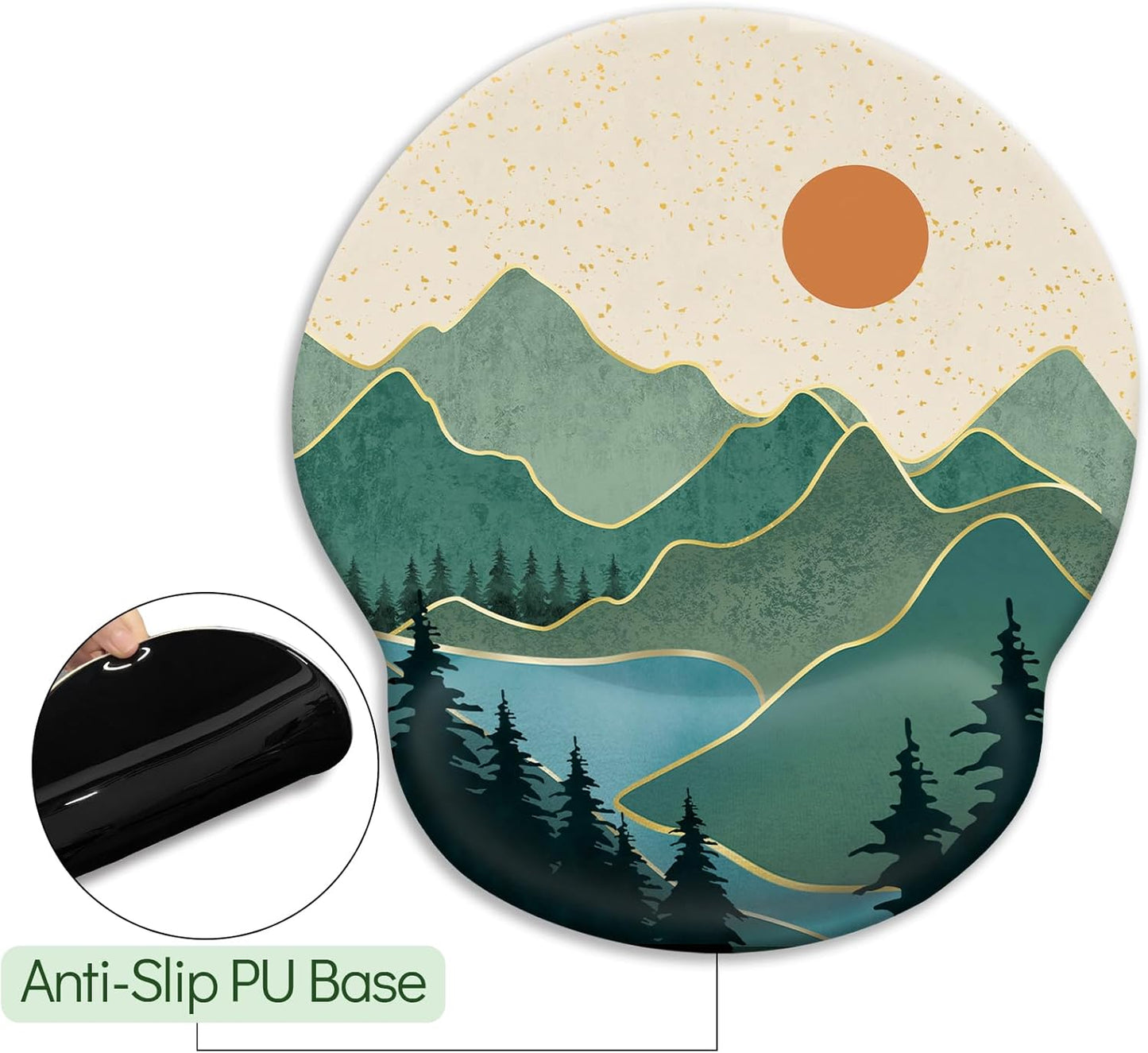 LIMKRIAN Cat Ergonomic Mouse Pad with Wrist Rest, Gaming Mouse Pad with Wrist Support, Funny Mouse Pads for Desk, Computer Mousepad with Non-Slip Pain Relief PU Base, Cute Office Desk Accessories