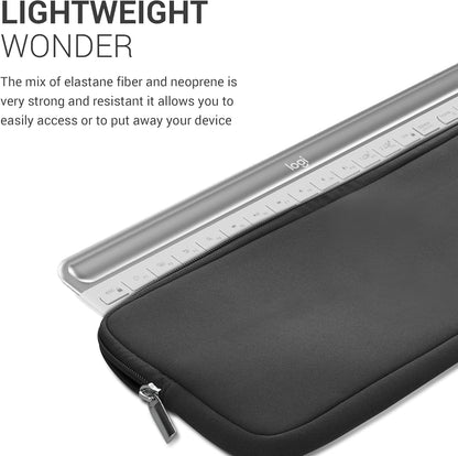 kwmobile Neoprene Case Compatible with Logitech MK470 - Case for Keyboard Soft Travel Sleeve - Grey