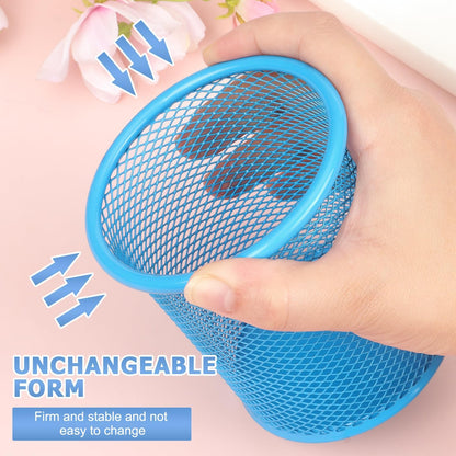 Tamaki Pen Holder Cup for Desk, Desk Organizer Wire Mesh Pencil Cup Holder for Desk Office Pen Organizer (Purple)