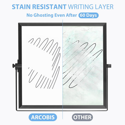 ARCOBIS Small WhiteBoard with Stand 10" X 10", Magnetic Double-Sided Dry Erase White Board Easel for Desk Students Home Office