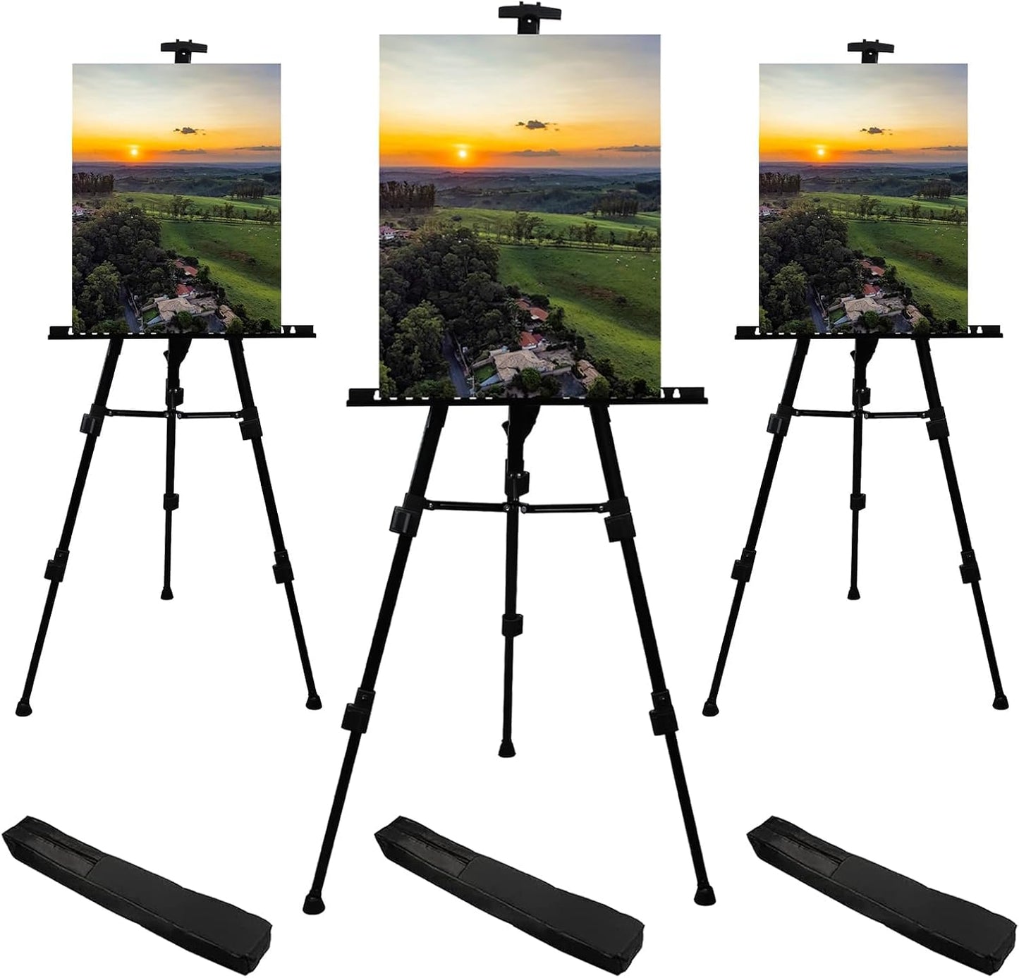 Art Easel Stand for Painting and Sign - RRFTOK 17 to 66 Inch Adjustable Aluminum Tripod Easels for Display, Portable Canvas and Poster Stand with Carry Bag for Beginners, Students and Classroom Use