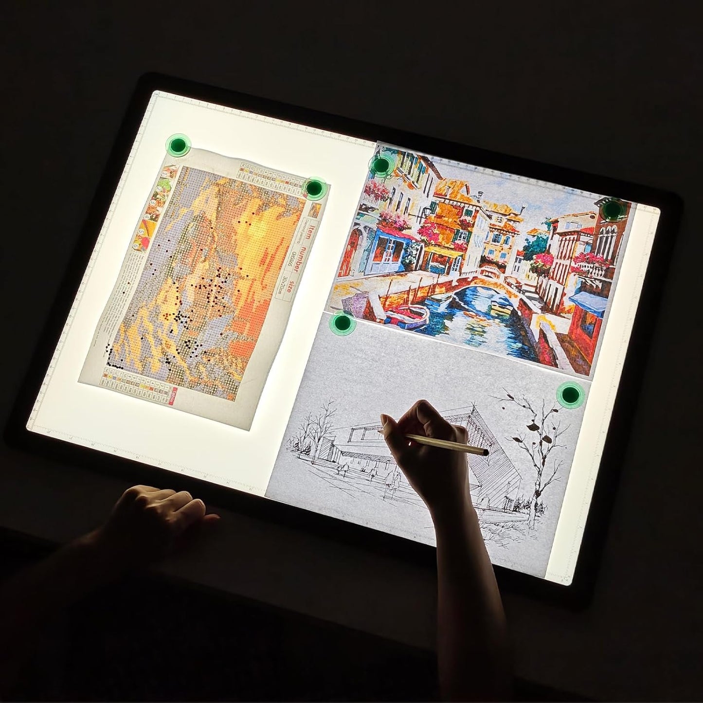 TOHETO Rechargeable A2 Light Pad for Diamond Painting 25.2''x18.4'', Magnetic Diamond Art Light Board, Wireless Lightbox for Tracing and Drawing, Cordless LED Light Table for Sketching, Weeding Vinyl