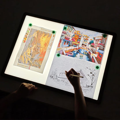 TOHETO Rechargeable A2 Light Pad for Diamond Painting 25.2''x18.4'', Magnetic Diamond Art Light Board, Wireless Lightbox for Tracing and Drawing, Cordless LED Light Table for Sketching, Weeding Vinyl