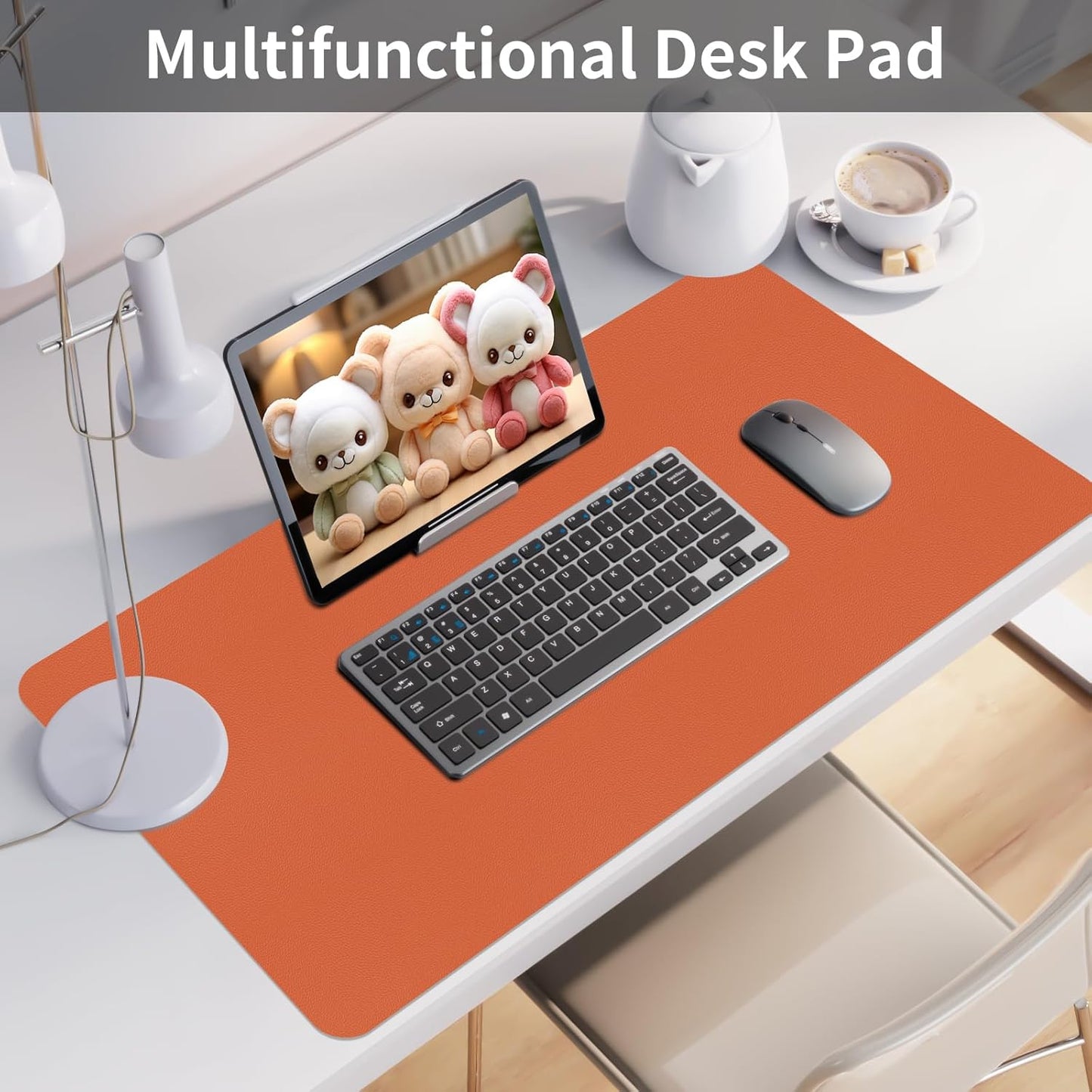 Bloss Leather Desk Pad and Keyboard Wrist Rest, Large Mouse Pad + Keyboard Pad+Mouse Wrist Support, Non-Slip Desk Mat Protector for Office, Home(31.5×15.7 Inches,Beige) - Colors B