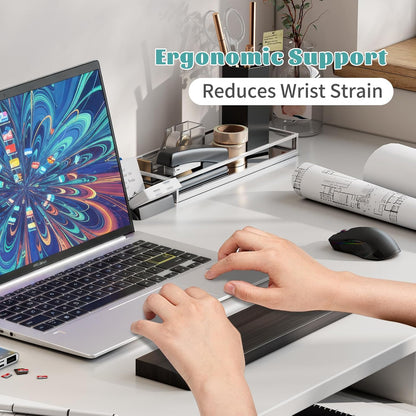 Wooden Wrist Rest, 11.8-inch Length and 22mm Thickness for Small Keyboard, Bamboo Wood Palm Rest, Ergonomic Design for Mechanical Gaming Keyboard