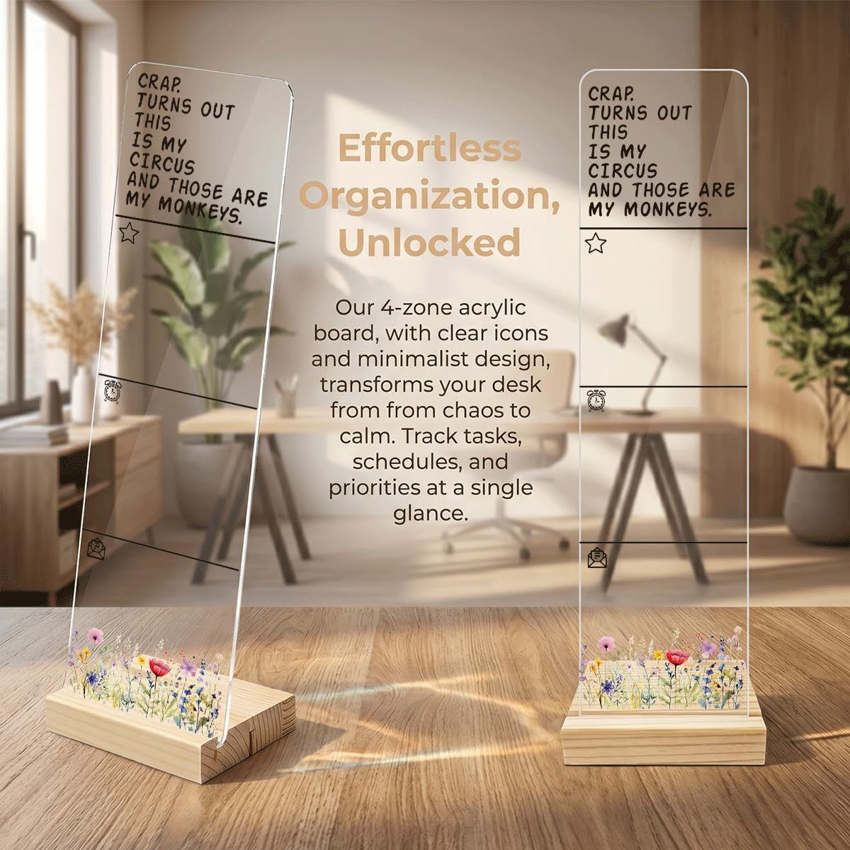 Sticky Note Holder Acrylic Monitor Memo Board Desk Organizers and Accessories Desk Decor Post It Note Holder with 200Pcs Sticky Notes Funny Sarcastic Office Positive Desk Sign