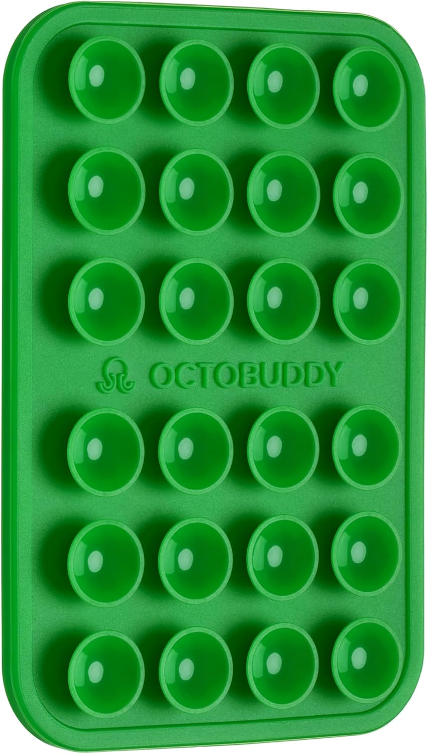 OCTOBUDDY Classic - Silicone Suction Phone Case Adhesive Mount - Hands-Free, Strong Grip Holder for Selfies and Videos - iPhone and Android Compatible - 2.25″ x 3.25″, Chalk Pink