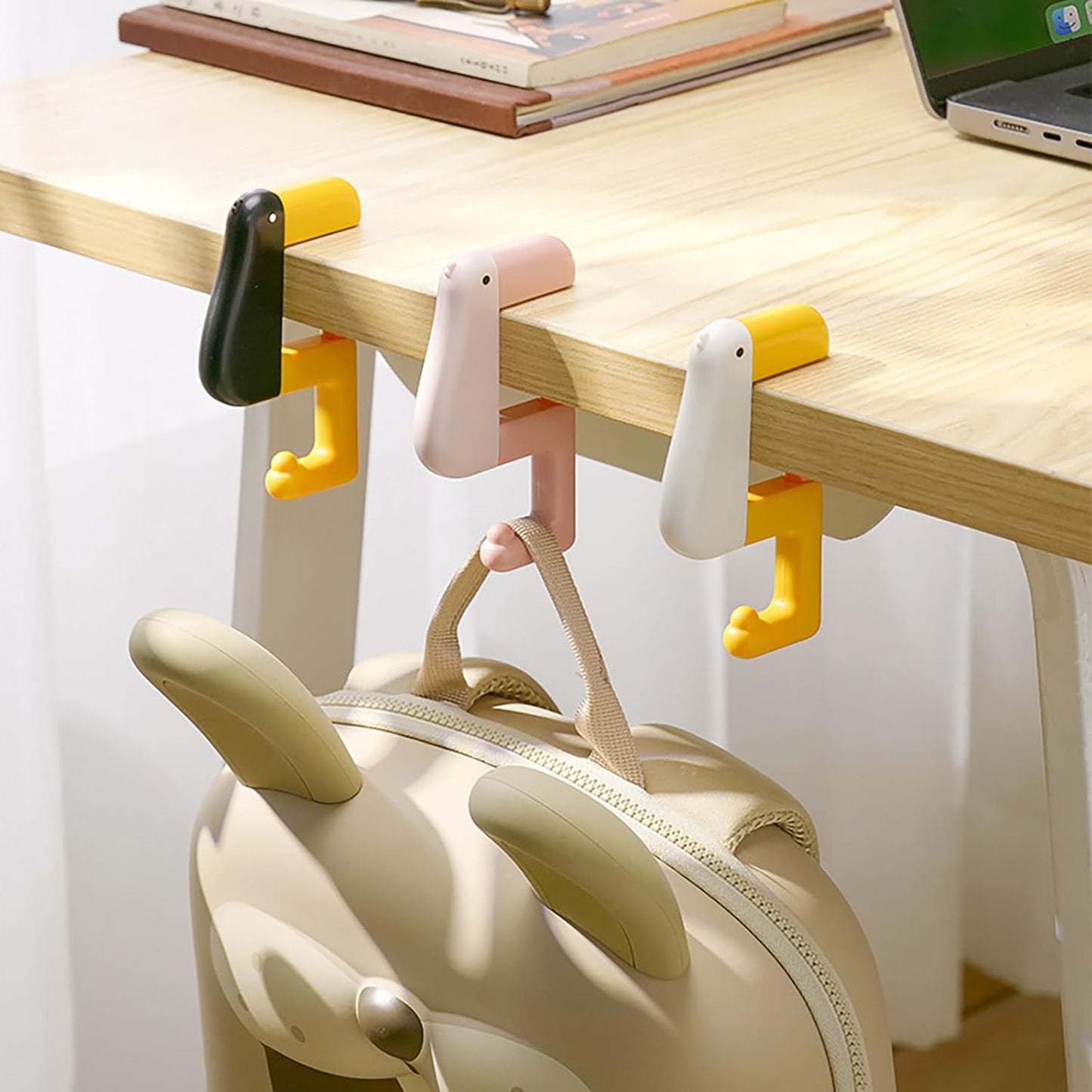 Portable Duck Shaped Detachable Non-Slip Folding Table Hook – No-Drill Purse Hanger & Bag Clamp for School/Office Desk Storage & Organization