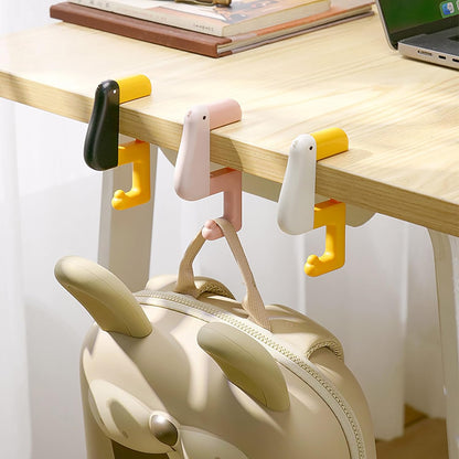 Portable Duck Shaped Detachable Non-Slip Folding Table Hook – No-Drill Purse Hanger & Bag Clamp for School/Office Desk Storage & Organization