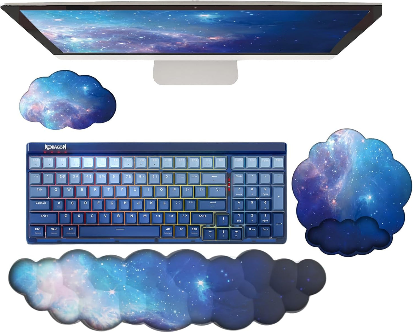 Cloud Keyboard Wrist Rest Dark Green Mouse Pad with Wrist Rest Ergonomic Wrist Pad Memory Foam Non-Slip Wrist Support for Computer Laptop Gaming Home Office Relief Typing Pain Green
