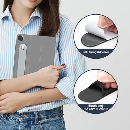 Apple Pencil Holder, 5 Pack Durable Elastic Apple Pencil (1st and 2nd Gen) Case Pocket, Adhesive Sleeve Pouch for iPad 8.3/9.7/10.2/10.5/11/12.9 Inch (Black Black)