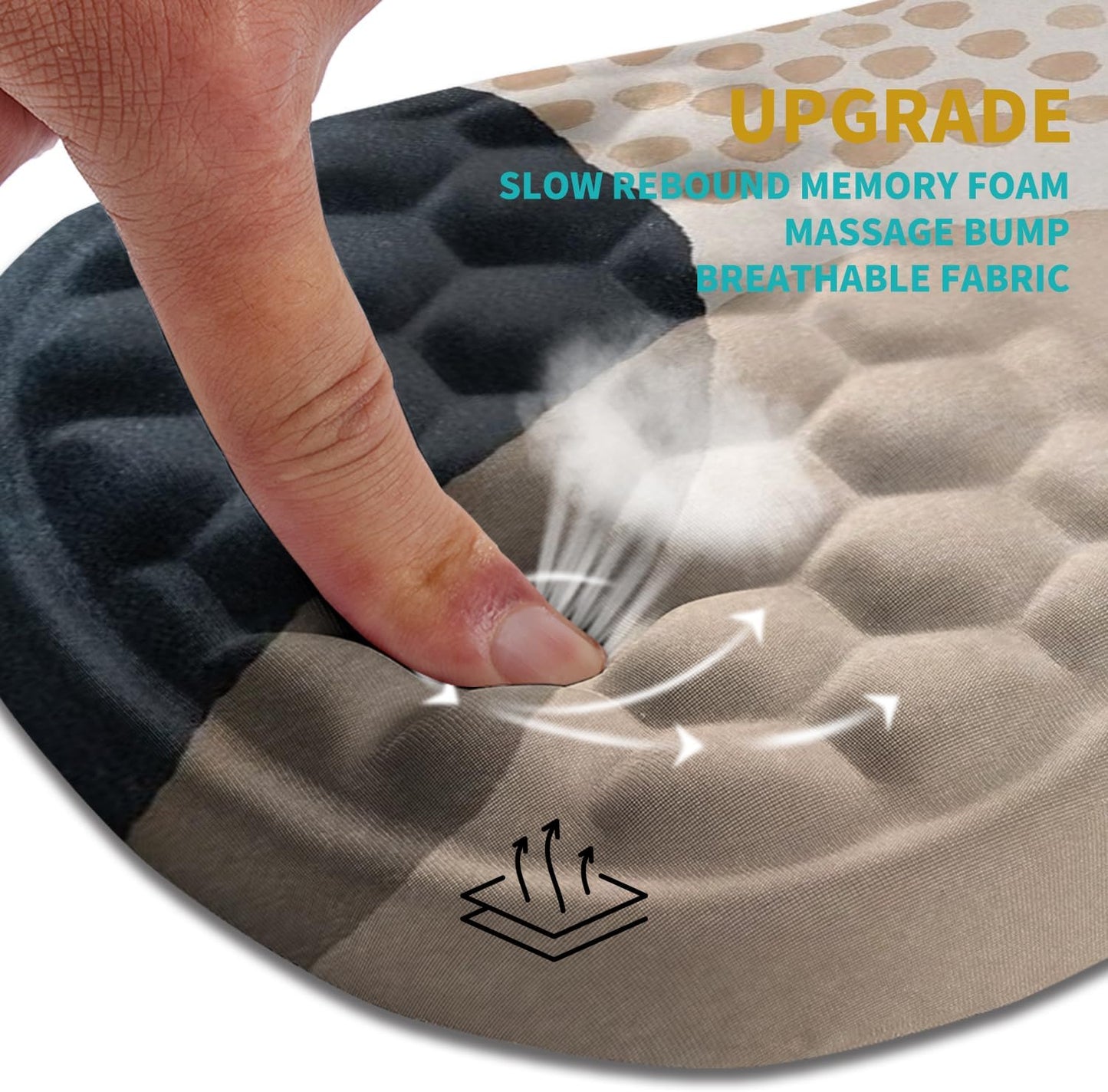 Hokafenle Ergonomic Mouse Pad Wrist Support, Wrist Rest Mousepad for Carpal Tunnel Pain Relief with Integrated Memory Foam Slope Massage Bulge (11.8x7.9 inch,Topographic Contour)