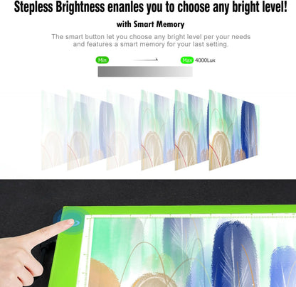 LitEnergy A3 Copy Light Board Tracing Box, Ultra-Thin Adjustable Drawing Tablet USB Power Artcraft LED Tracer Pad for Diamond Art Painting Accessories, Streaming, Sketching, Animation, Stenciling