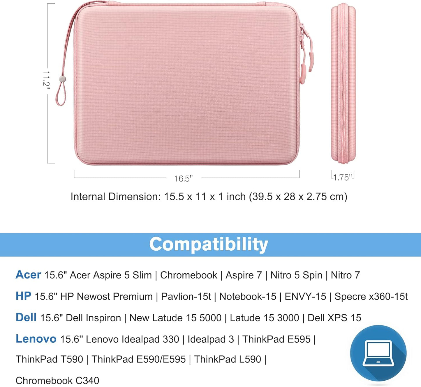 FINPAC Hard Laptop Sleeve Case for MacBook Neo A18 Pro,13 inch MacBook Air 2026 M5/M4/M3/M2/M1,14 inch MacBook Pro 2026 M5/M4/M3/M2 Pro/Max,Waterproof Case for Dell,Surface Laptop,HP,Acer,Black | Hard