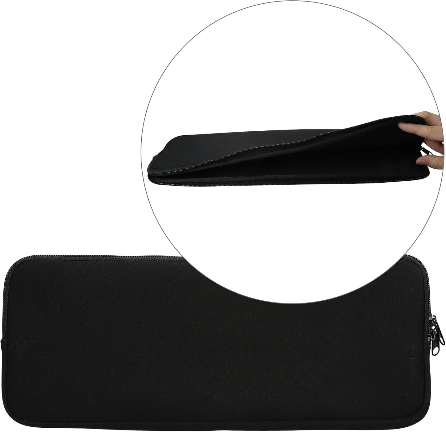 kwmobile Neoprene Case Compatible with iClever BK10 Wireless - Case for Keyboard Soft Travel Sleeve - Black