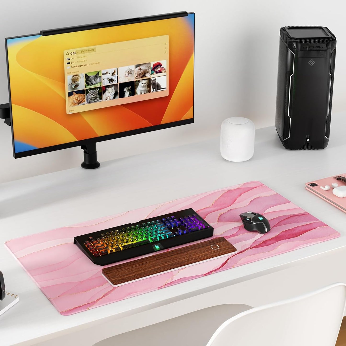 KTRIO Large Gaming Mouse Pad Desk Mat, Superior Micro-Weave Cloth for Precise Mouse Control, Non-Slip Rubber Base, Stitched Edges, Water-Resistant, for Gamer, Office & Home, 31.5" x 11.8" inches