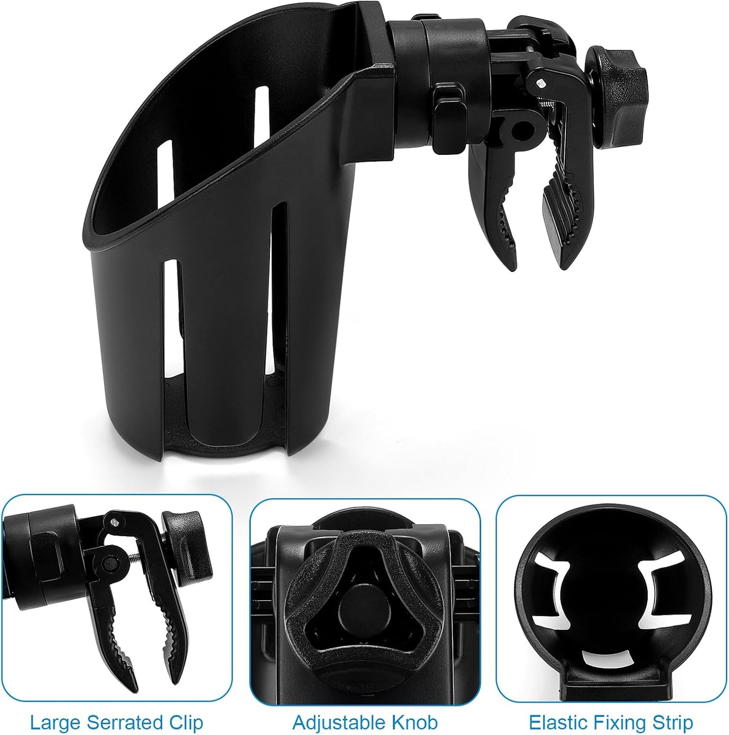 Accmor Stroller Cup Holder, Universal Cup Holder for Uppababy Nuna Doona Strollers, Bottle Drinks Holder for Wheelchair, Walker, Bike, Scooter