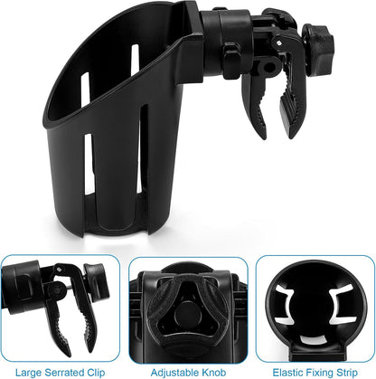 Accmor Stroller Cup Holder, Universal Cup Holder for Uppababy Nuna Doona Strollers, Bottle Drinks Holder for Wheelchair, Walker, Bike, Scooter