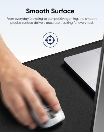 Reniteco Waterproof Large Gaming Mouse Pad with Durable Stitched Edges, Non-Slip Rubber Base, Grainy Jacquard Mouse Mat Desk Pad for Home Office Gaming, 31.5''x11.8''x0.12'', Matte Beige