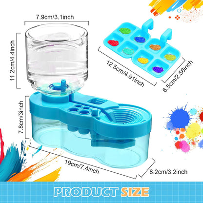 Paint Brush Cleaner, Upgraded Water Cycle Watercolor Rinser Dispenser with Holder and Palette, Washing My Brushes, Cleaning System for Acrylic,Watercolor,Painting Art Supplies for Adults Students