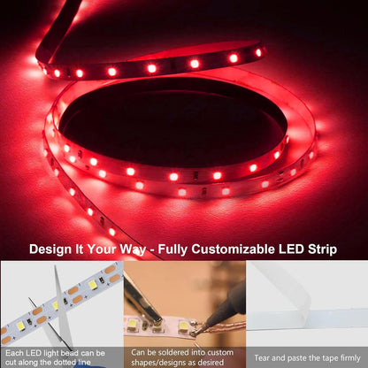 echosari Strip Lights USB 5V, 9.8Ft 180 LED Strip Lights Cuttable 2835 SMD Super Bright with Self-Adhesive DIY for Cabinet Photo Frames Desks Monitor Shelves Decor (Green)