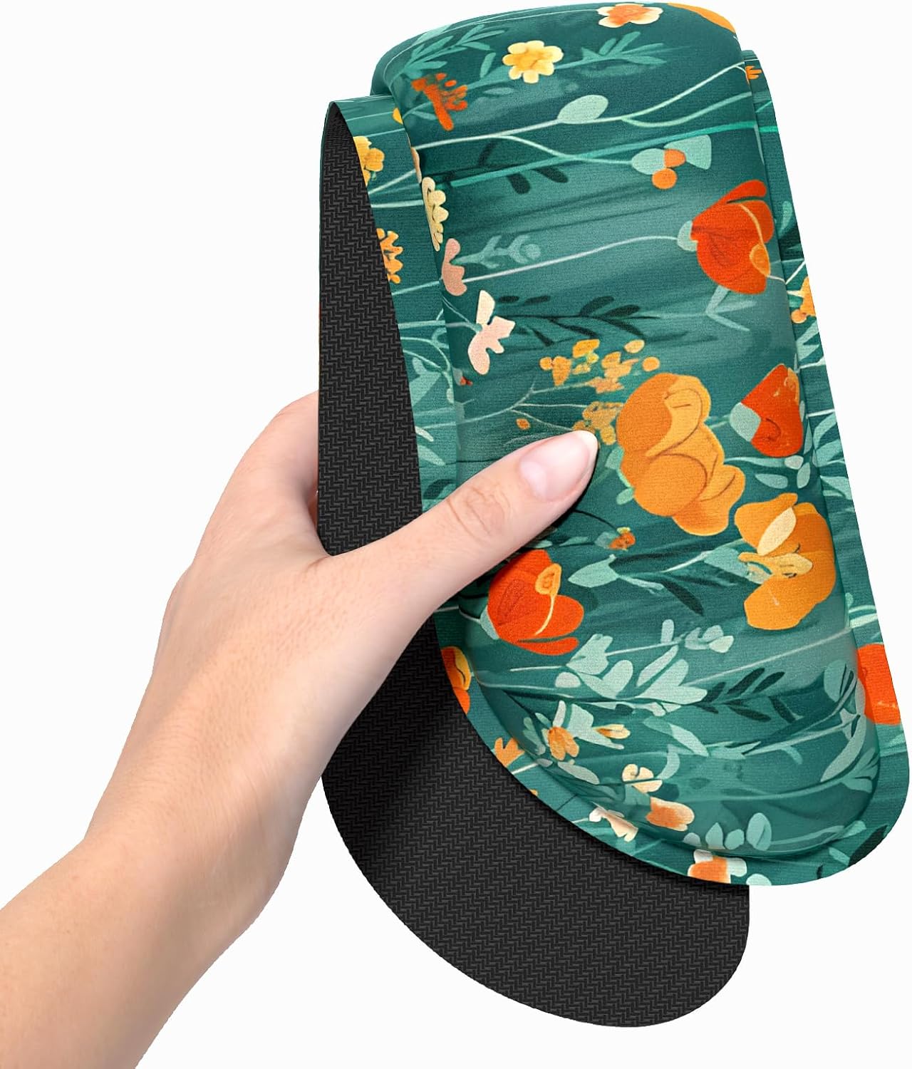 Dapesuom Enlarge Keyboard Wrist Rest, Memory Foam Wrist Cushion for Desk Mat Support, Cute Pain Relief Keyboard Mouse Pad Rests Set with Non-Slip Base for Gaming Laptop Office Computer, Elegant Flower