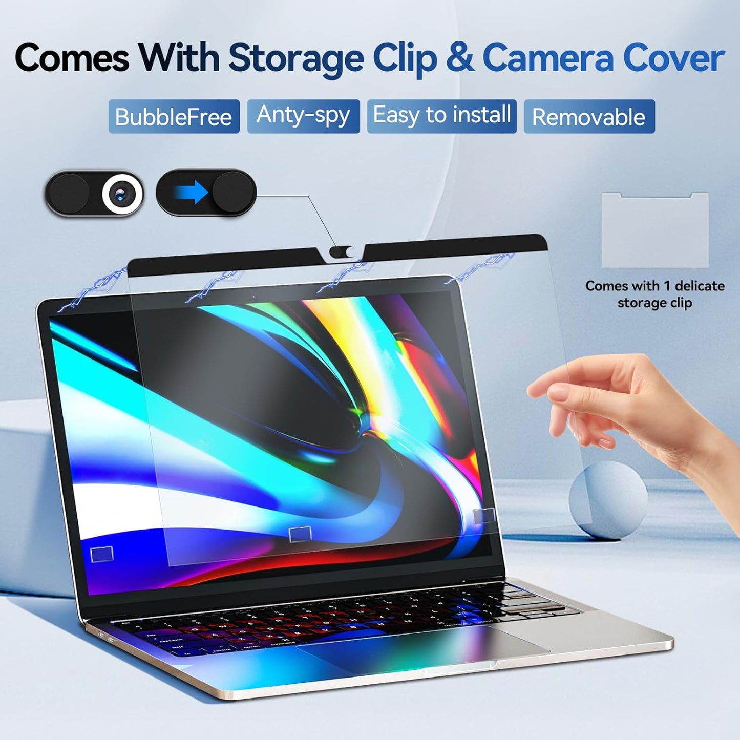[2 Pack] Magnetic Hanging 24 Inch Computer Anti Blue Light Screen Protector for 16:9 Aspect Ratio Widescreen Monitor, Eye Protection Anti-Glare Light LED PC Screen Protector, Removable 24 in Protective Film