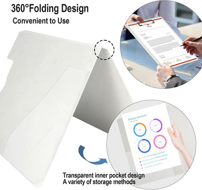 Clipboard Folder, A4 Foldable Clipboards with Pocket, File Cover Office Folder Clipboard, 360 Degree Foldable Storage Clipboards for Office, School or Medical Field, Green