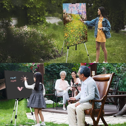 Art Easel Stand for Painting and Sign - RRFTOK 17 to 66 Inch Adjustable Aluminum Tripod Easels for Display, Portable Canvas and Poster Stand with Carry Bag for Beginners, Students and Classroom Use