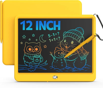 Bravokids 12 Inch LCD Writing Tablet for 3 Year Olds - Electronic Drawing Pad and Doodle Board as Educational Birthday Gifts for Girls and Boys (Pink)