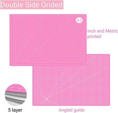 18"x24" Self Healing Cutting Mat, Sewing Mat for Crafts, Double Sided 5-Ply Table Cutting Board for Fabric Quilting Leather Modeling Hobby Project, Turquoise