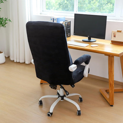 FORCHEER Office Chair Armrest Covers 12-15 Inch Velvet Elastic Black Arm Rest Covers for Desk Computer Chairs Washable