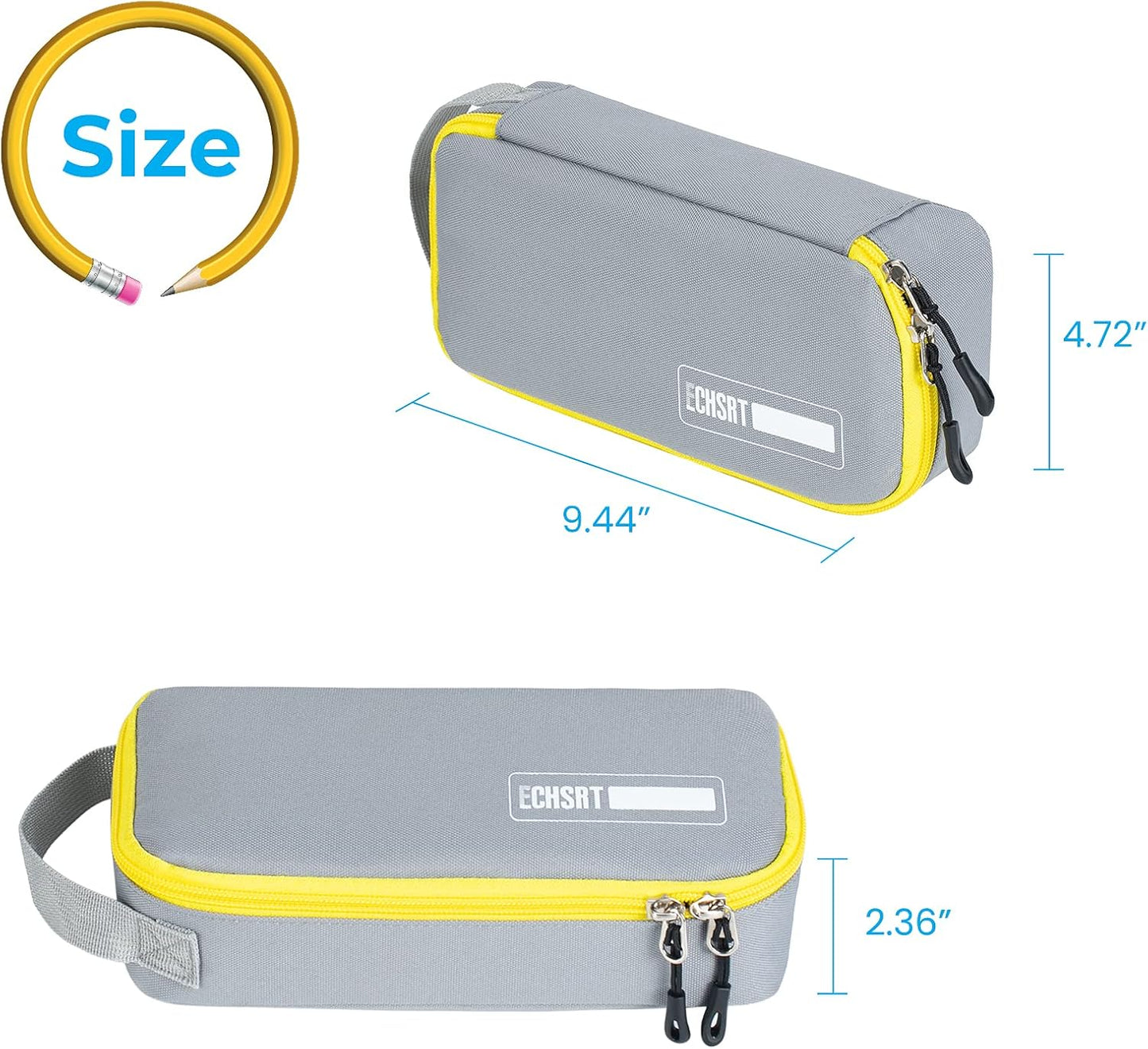 ECHSRT Large Pencil Case, Aesthetic Pen Pouch with Big Capacity, Minimalist Portable Stationery Bag with Handle for Office Organizer Aesthetic Pencil Cases