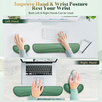 Gimars Upgrade Enlarge Silky and Superfine Fabric Gel Memory Foam Keyboard Wrist Rest Set, Ergonomic Keyboard Mouse Wrist Support for Typing Pain Relief, Comfort for Office, Gaming, Computer, Black