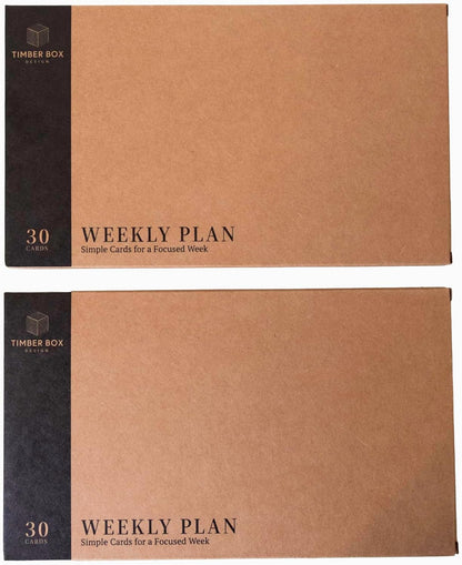 Minimalist Weekly Planner Desk Set – Solid Black Walnut Stand with Pen Tray, Double-Sided Planner & To-Do Cards (Walnut Stand and Planner Cards)