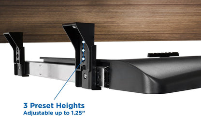 Mount-It! Keyboard Tray Under Desk with Adjustable Mouse Platform – Easy-Glide Sliding Drawer Under Desk Slide Out – Ergonomic Under Key Board Shelf for Office, Gaming, and Workstations