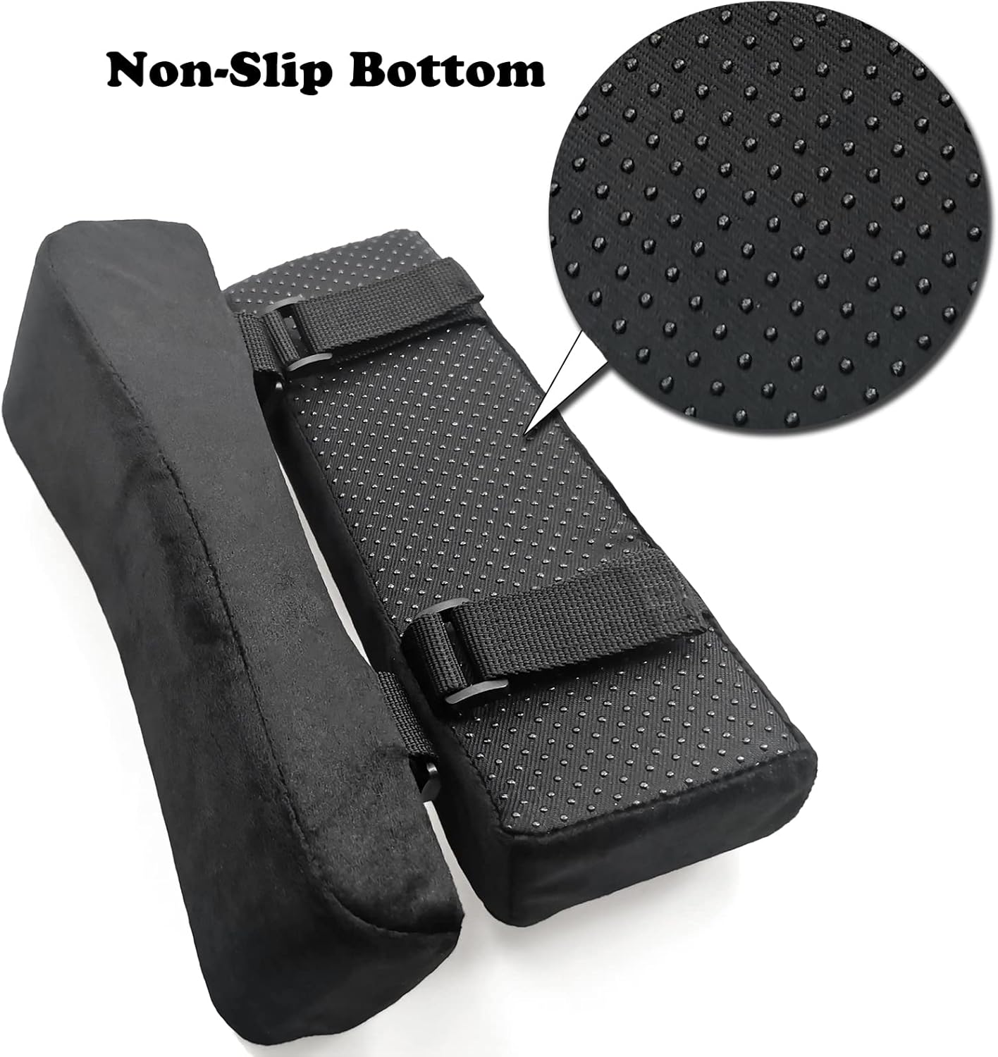 Office Chair Armrest Covers, Set of 2 Comfortable Armrest Elbow Pillow (2 Black Armrest Pillow)