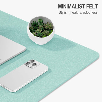Auhoahsil Felt Desk Mat, Minimalist Large Mouse Pad XXL 35.5 x 15.7 in, Desk Matt for Desktop, Keyboard, Laptop, Computer, Office, Work from Home, Gaming, White