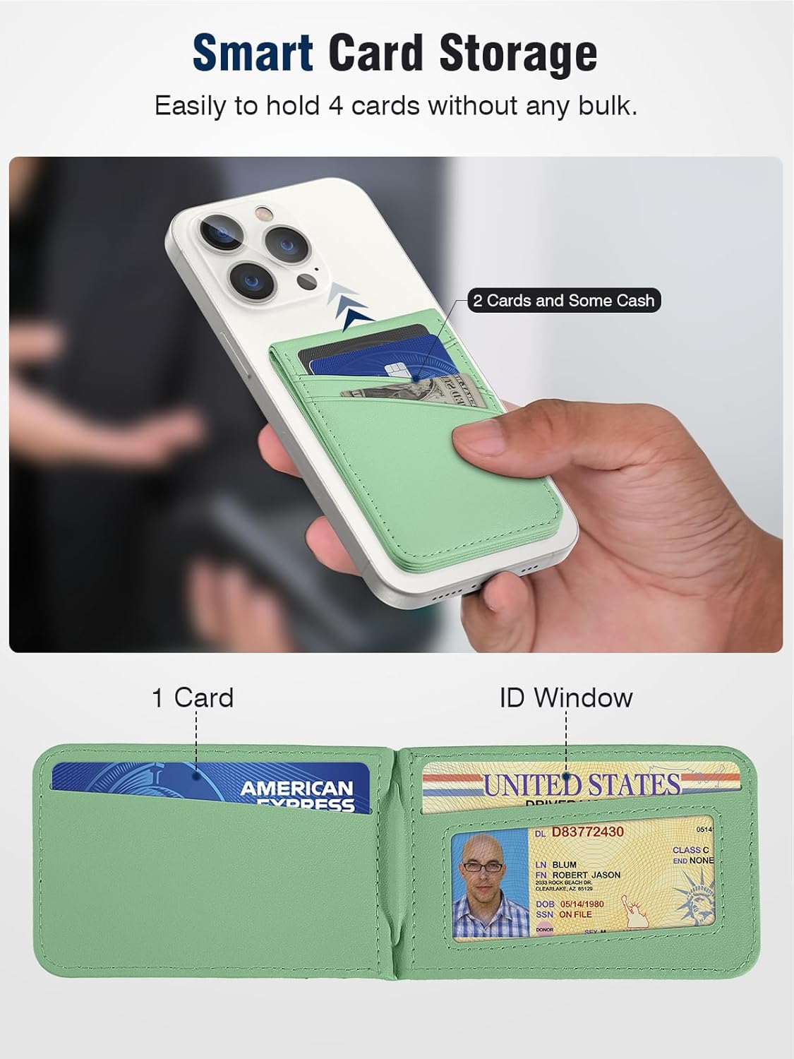 TopMade for Magsafe Wallet, Works with Apple Find My, Strongest Magnetic Wallet for iPhone 17/16/15/14/13/12 Series, Leather Magnetic Card Holder with Tracker, 7 Cards Holder, RFID Blocking, Black