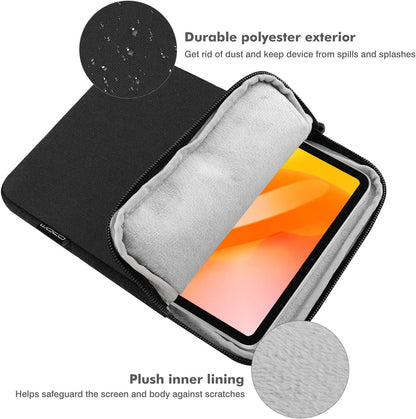 MoKo 7-8 Inch Tablet Sleeve Bag, Polyester Pouch Cover Case Fits iPad mini (A17 Pro) 8.3" 2024, iPad mini 6/5/4/3/2/1, Samsung Galaxy Tab S2 8.0, Tab A 8.0, ZenPad Z8s 7.9,Black